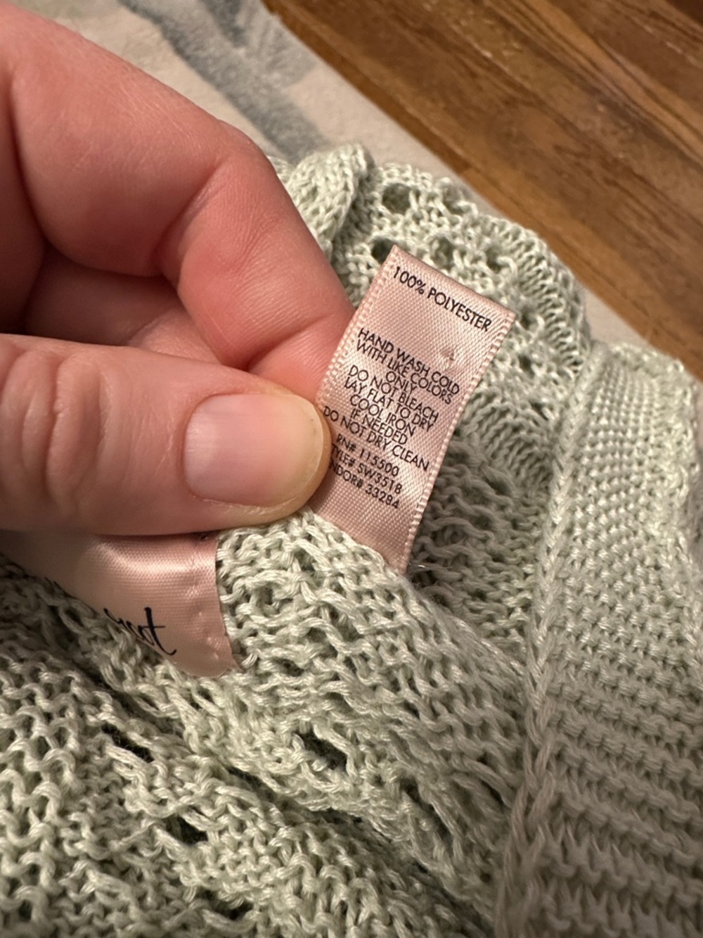 Willow & Root Crochet Hooded Cardigan in Seafoam, Large - Picture 4 of 6
